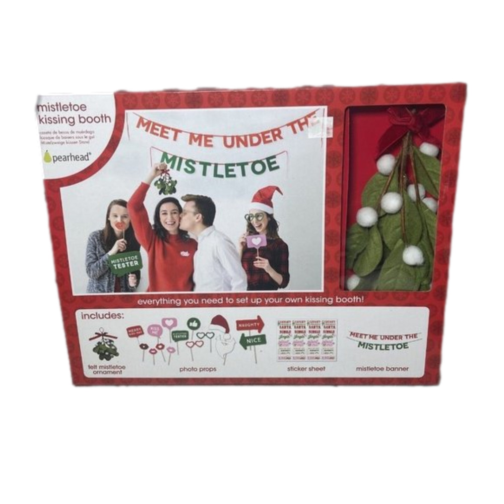 𝅺Mistletoe Kissing Booth Holiday Party Games Photo Booth